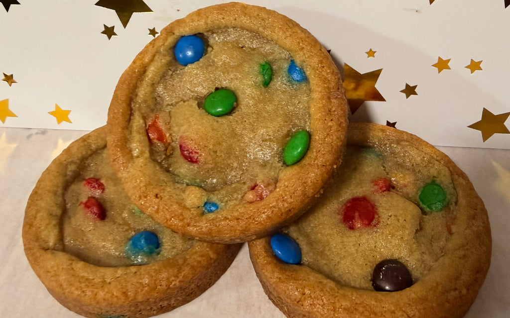 Thick M&M cookies